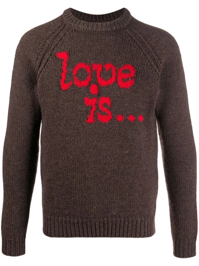 Shop Dsquared2 Love Is Wool Jumper In Brown