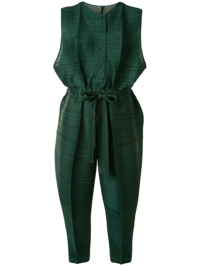 Shop Issey Miyake Plissierter Jumpsuit In Green