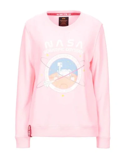 Shop Alpha Industries Sweatshirts In Pink
