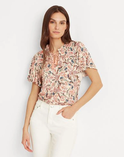 Shop Lauren Ralph Lauren T-shirts In Pale Pink