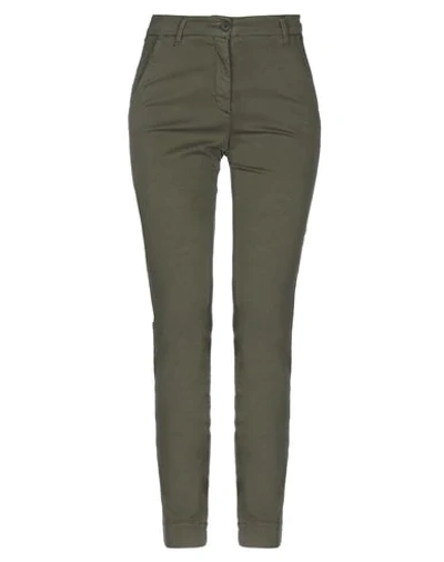 Shop Bruno Manetti Casual Pants In Military Green