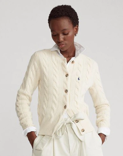 Shop Polo Ralph Lauren Cardigan In White