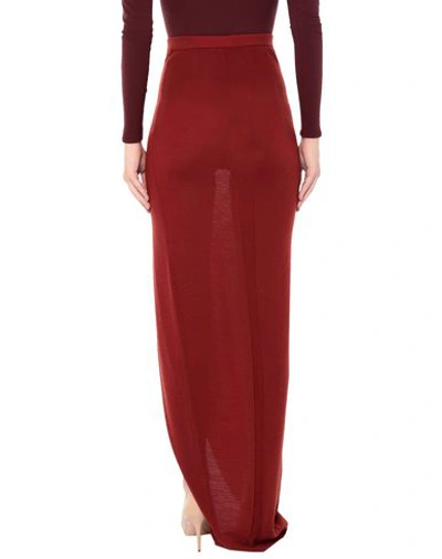 Shop Rick Owens Maxi Skirts In Brick Red