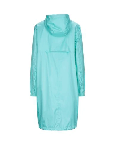 Shop K-way Overcoats In Turquoise