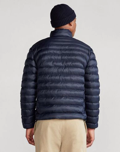 Shop Polo Ralph Lauren Packable Quilted Jacket Man Puffer Midnight Blue Size L Recycled Nylon