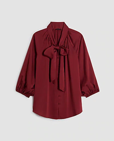 Shop Ann Taylor Bow Blouse In Mulberry Wine