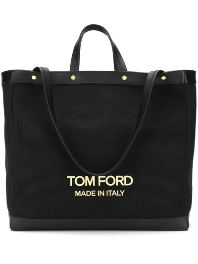 Shop Tom Ford T Screw Tote Bag In Black