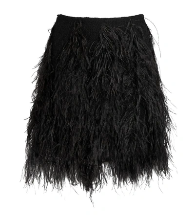 Shop Giambattista Valli Ostrich Feather Mini Skirt
