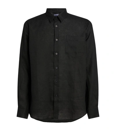 Shop Vilebrequin Linen Caroubis Shirt In Black