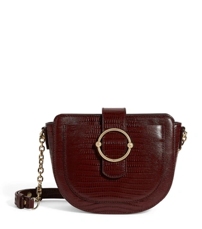 Shop Claudie Pierlot Croc-embossed Leather Shoulder Bag