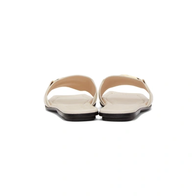 Shop Lanvin White Swan Slides In 00 White