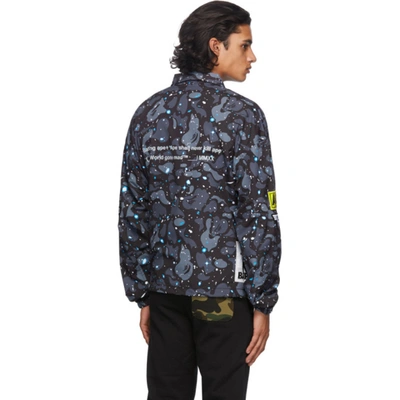 Shop Bape Black Space Camo Coach Jacket In Blk