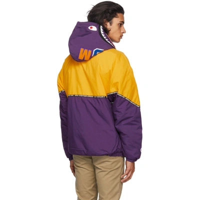 Shop Bape Purple And Yellow Relaxed Shark Jacket