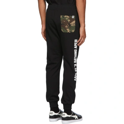 Shop Aape By A Bathing Ape Black Logo Lounge Pants