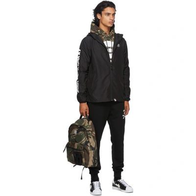 Shop Aape By A Bathing Ape Black Logo Lounge Pants