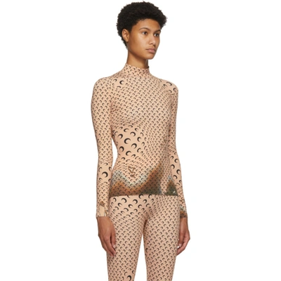 Shop Marine Serre Tan Moon Allover Turtleneck In 9 Tan/print