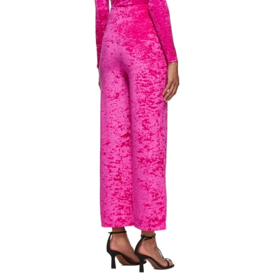 Shop Marine Serre Pink Velvet Yoga Pants In 7 Fuchsia