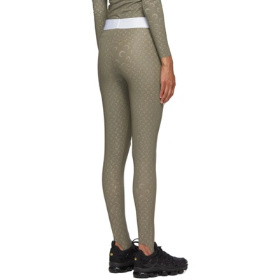 Shop Marine Serre Green Reflective Moon Jersey Leggings In 11 Bronze