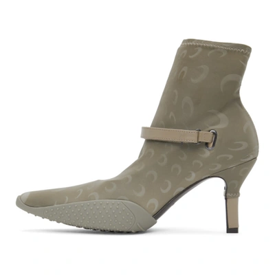 Shop Marine Serre Taupe Reflective Moon Sock Ankle Boots In 11 Bronze