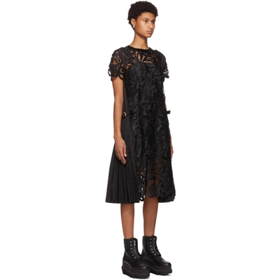 Shop Sacai Black Paisley Lace Dress In 001 Black