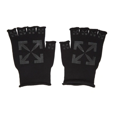 Shop Off-white Black Arrows Fingerless Gloves In 1001 Blkwhi