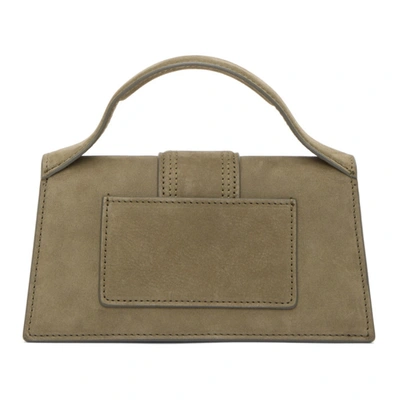 Shop Jacquemus Green Suede Le Bambino Top Handle Bag In Dark Green