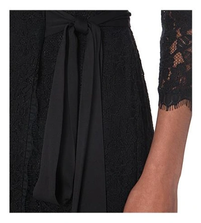 Shop Diane Von Furstenberg Julianna Lace Wrap Dress In Black