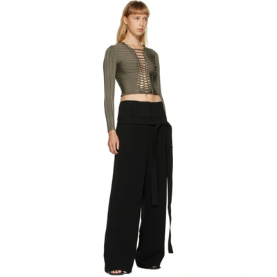 Shop Dion Lee Green Central Braid Top In Slate Green