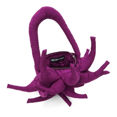 Shop Paula Canovas Del Vas Purple Spikes Top Handle Bag