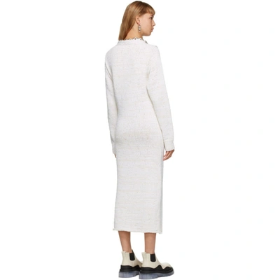 Shop Bottega Veneta Off-white Chain Imperfect Dress In 9068 Chalk