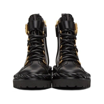 Shop Valentino Black  Garavani Lace-up Boots In 0no Nero/ne