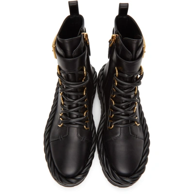 Shop Valentino Black  Garavani Lace-up Boots In 0no Nero/ne