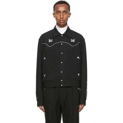 Needles Butterfly Embroidered Piped Cowboy Jacket In Black | ModeSens