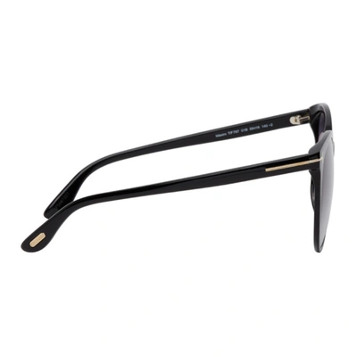 Shop Tom Ford Black Maxim Sunglasses In 01b Shiny Black/grad