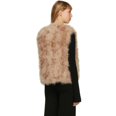Shop Yves Salomon Brown Feather Cropped Vest In A2156 Madel