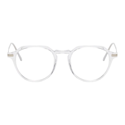 Shop Cutler And Gross Transparent And Silver 1302-04 Glasses In Crystal