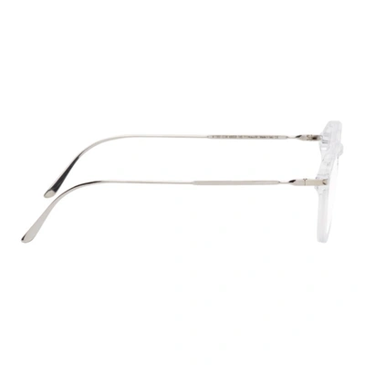 Shop Cutler And Gross Transparent And Silver 1302-04 Glasses In Crystal