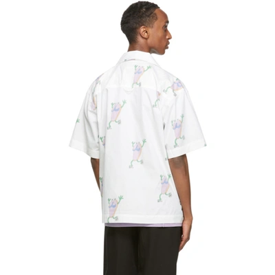 Shop Jacquemus White Flip Flop Print 'la Chemise Jean' Short Sleeve Shirt In White Flipf