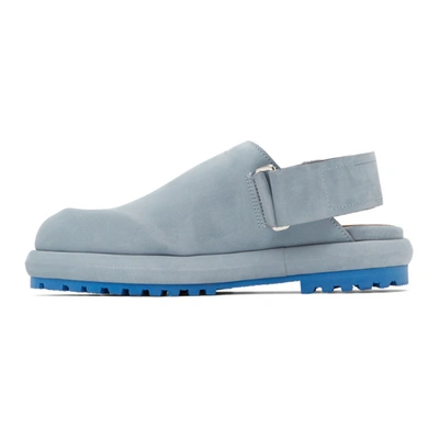 Shop Jacquemus Blue Nubuck Les Mules Shoes