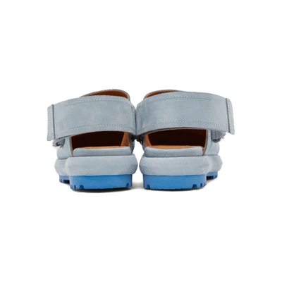 Shop Jacquemus Blue Nubuck Les Mules Shoes