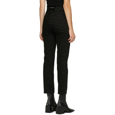 Shop Alexander Wang Black High-rise Logo Print Jeans In 960 Stay Bl