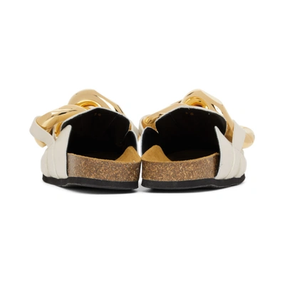 Shop Jw Anderson Off-white Nappa Curb Chain Slippers In 101 Bianco