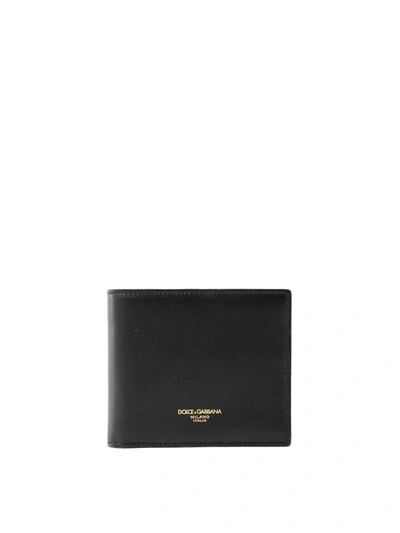 Shop Dolce & Gabbana Black Smooth Leather Bifold Wallet