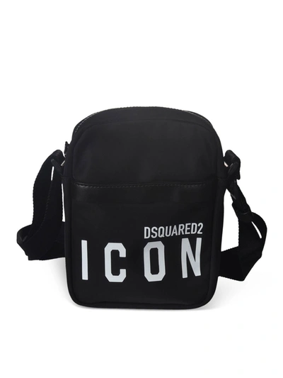 Shop Dsquared2 Logo Print Shoulder Bag In Black