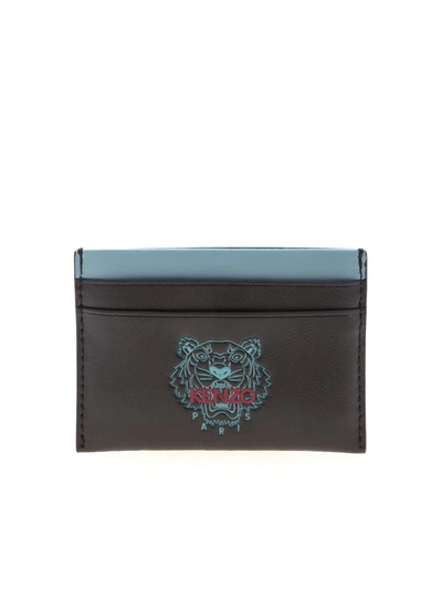 Shop Kenzo Tiger Card Holder In Black