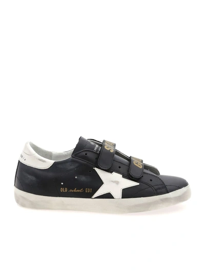 Shop Golden Goose Old School Black Sneakers With White Star