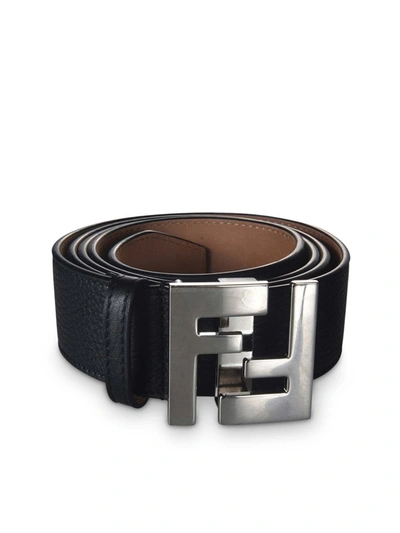 Shop Fendi Ff Buckle Belt In Black
