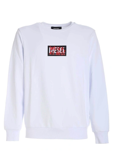 Shop Diesel Girk-x5 Sweatshirt In White
