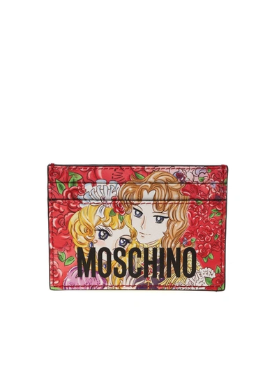 Shop Moschino Marie Antoinette Anime Card Holder In Red