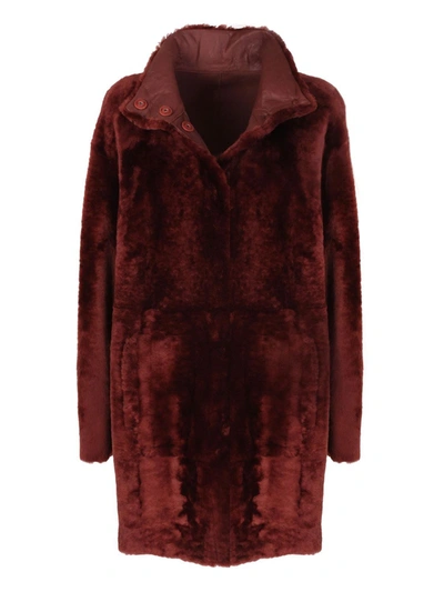 Shop Drome Reversible Single-breasted Coat In Red